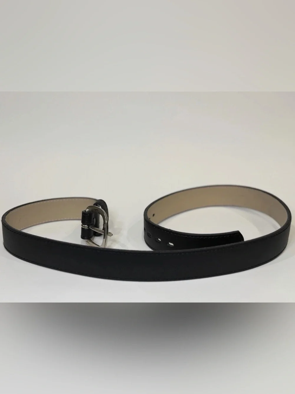 Men's Black Dress Belt Size 36 Silver Buckle Adjustable Classic Style